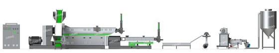 ABS ikiz vidalı ekstruder peletleme hattı 75 / 140mm vida çapı.  110kw / 22kw güç