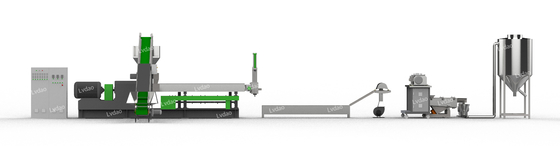 ABS çift vidalı ekstruder peletleme hattı 400-500kg / saat çıkış 40: 1 uzun dia oranı.