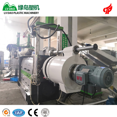 HDPE LDPE Malzeme 250-500kg / H için Su Halkası Sıcak Kesim Plastik Geri Dönüşüm Makinası